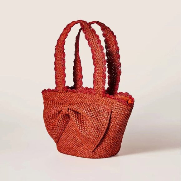 NWT Raffia Bow Tote Bag - kate spade new york x Target Red - Picture 2 of 9